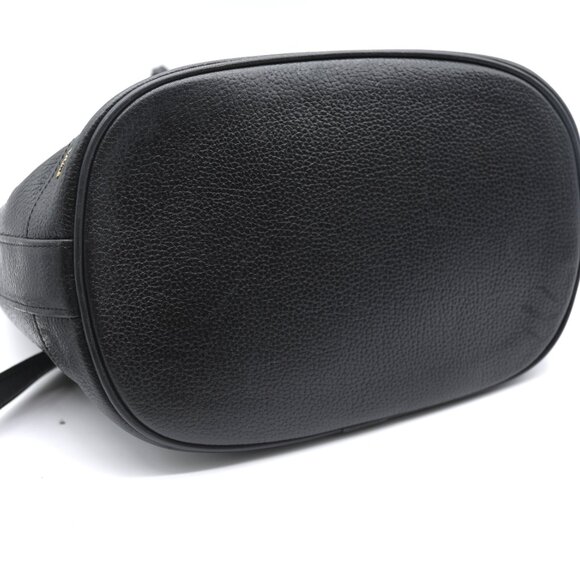 MCM Black Classic Pebbled Leather Visetos Studded Bucket Bag - Picture 6 of 8